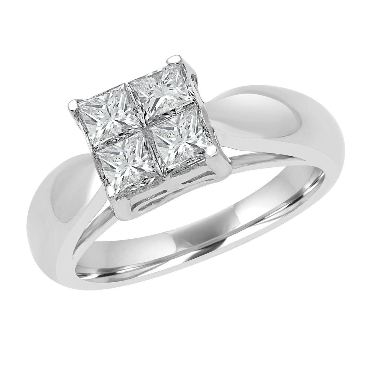 1 Carat (ctw) Invisible Set Princess Cut Diamond Solitaire With Regard To Invisible Setting Engagement Rings (View 7 of 15)