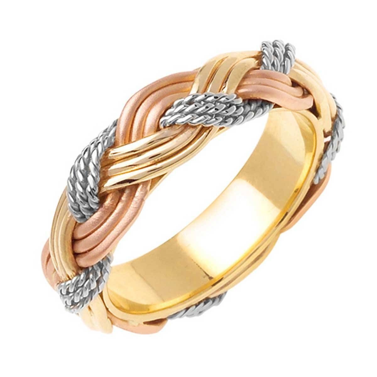 14k Tri Color Gold African Braid Band 6mm  3002747 – Shop At Regarding Three Color Braided Wedding Bands (View 3 of 15)