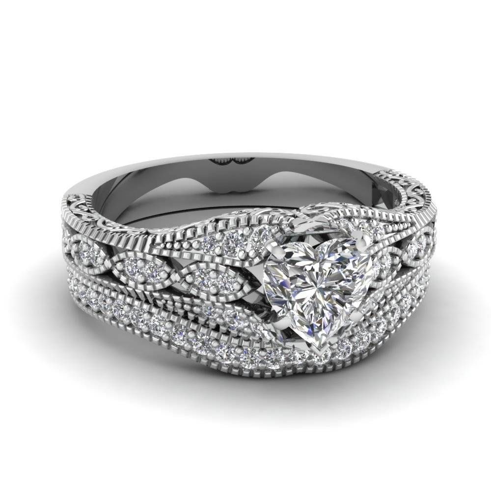 18k White Gold Pave | Fascinating Diamonds Throughout Wide Band Wedding Rings Sets (View 9 of 15)