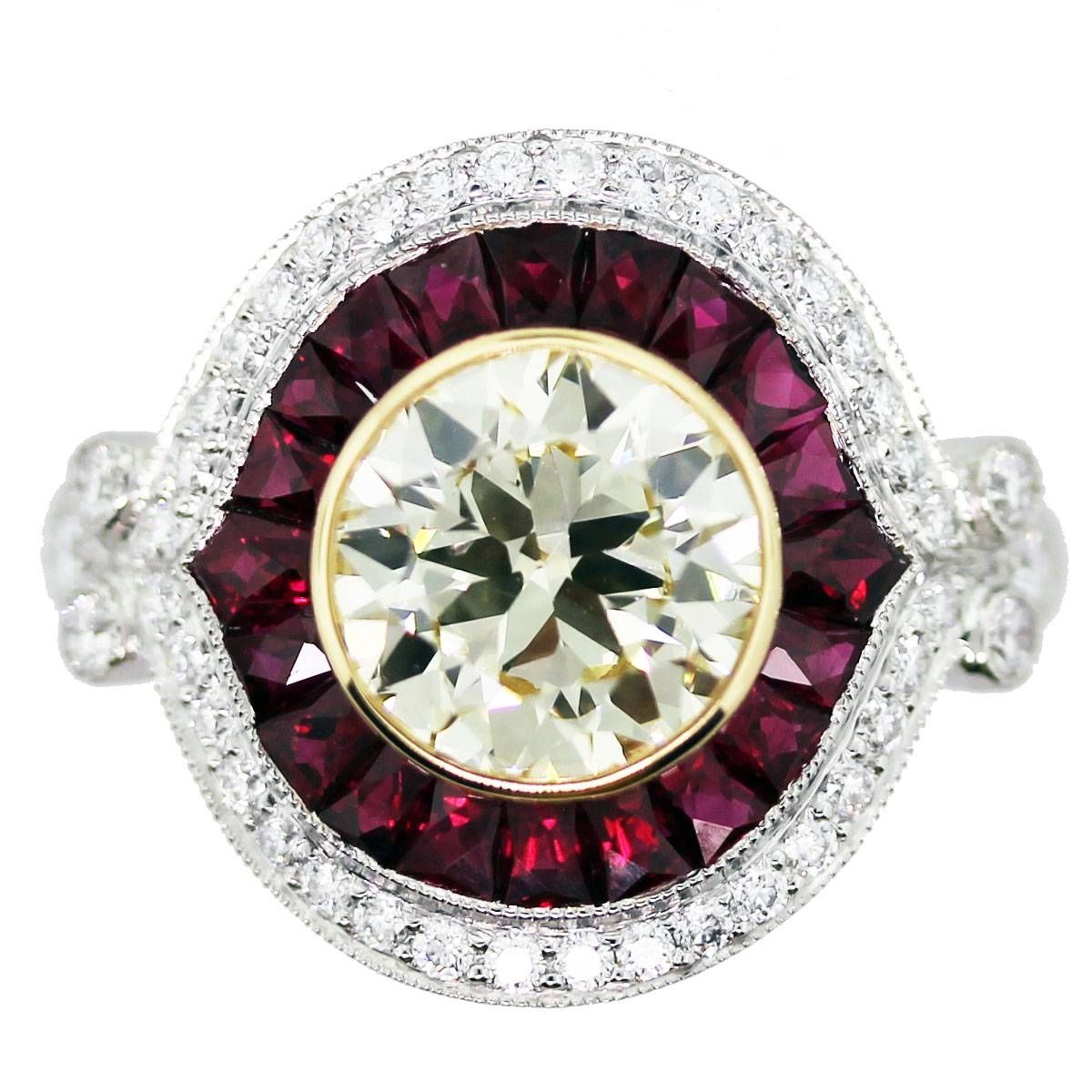 2 Carat Halo Style Engagement Ring Boca Raton Intended For Ruby And Diamond Engagement Rings (View 12 of 15)