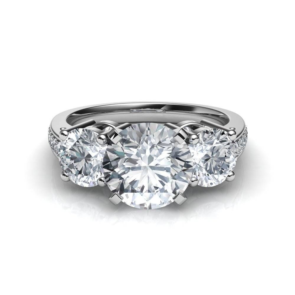 3 Stone Trilogy Past Present Future Diamond Engagement Ring Regarding Trilogy Engagement Rings (View 15 of 15)