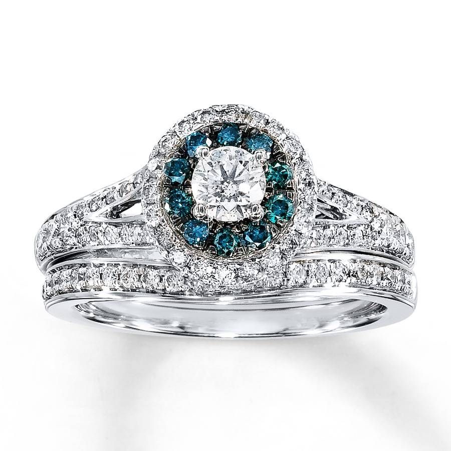 38 Blue Diamond Wedding Ring Sets, Blue Diamond Engagement Rings Pertaining To Blue Diamond Wedding Rings Sets (View 6 of 15)