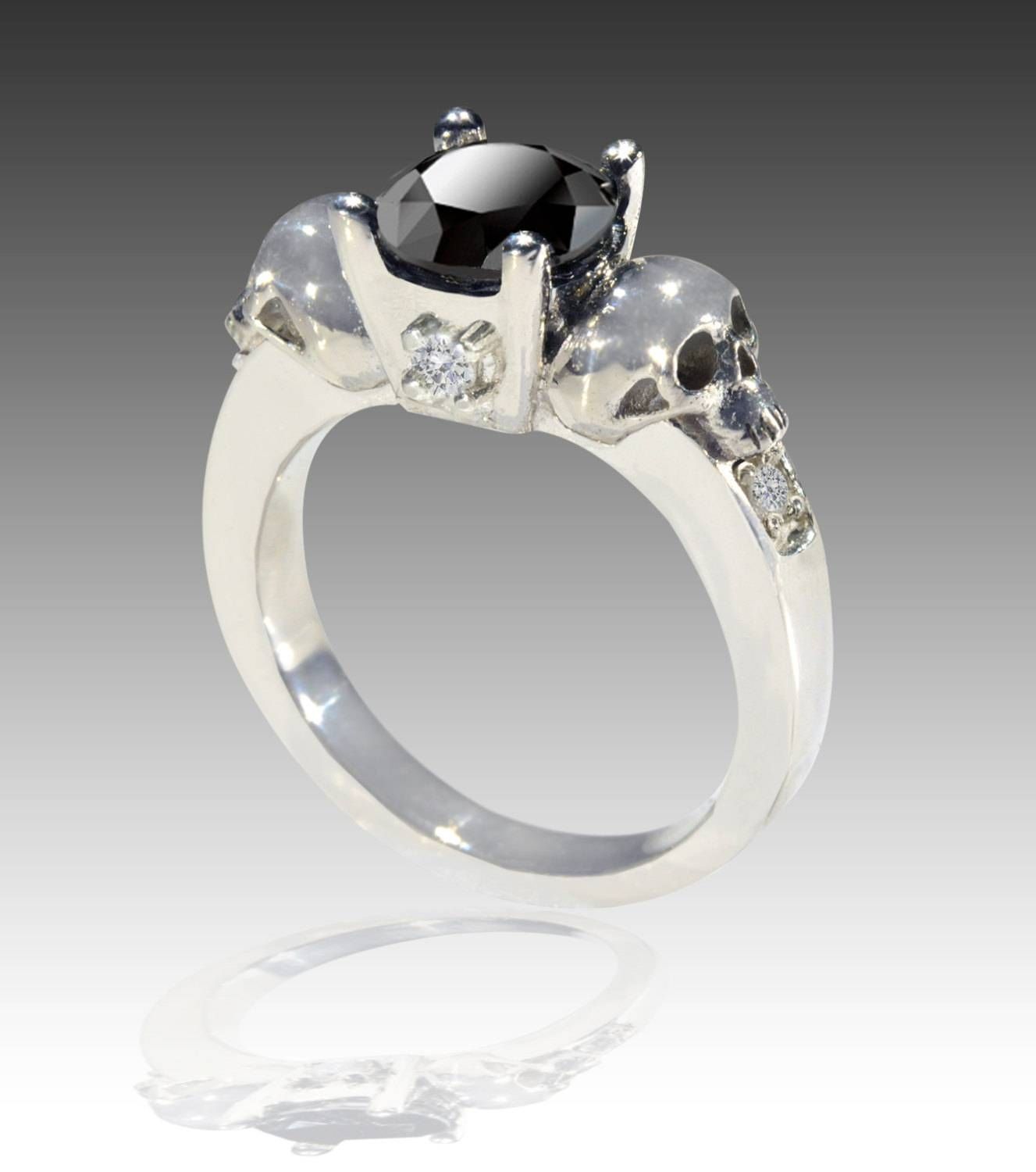 47 Skull Wedding Ring Sets, Engagement Ring Goth Psychobilly Intended For Men's Skull Wedding Bands (View 8 of 15)