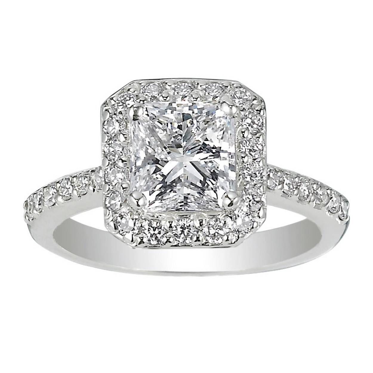 62 Diamond Engagement Rings Under $5,000 | Glamour Pertaining To Square Wedding Rings For Women (View 1 of 15)