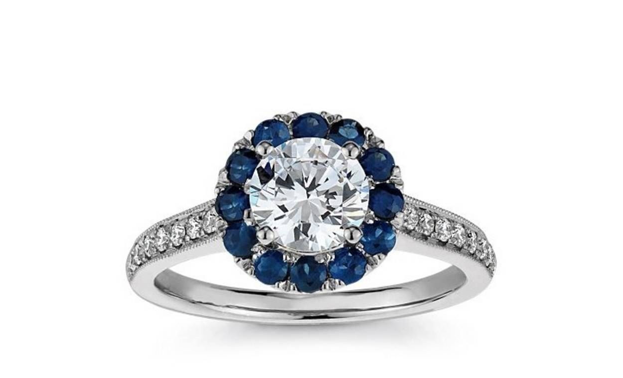62 Diamond Engagement Rings Under $5,000 | Glamour Throughout Diamond And Sapphire Rings Engagement Rings (View 2 of 15)