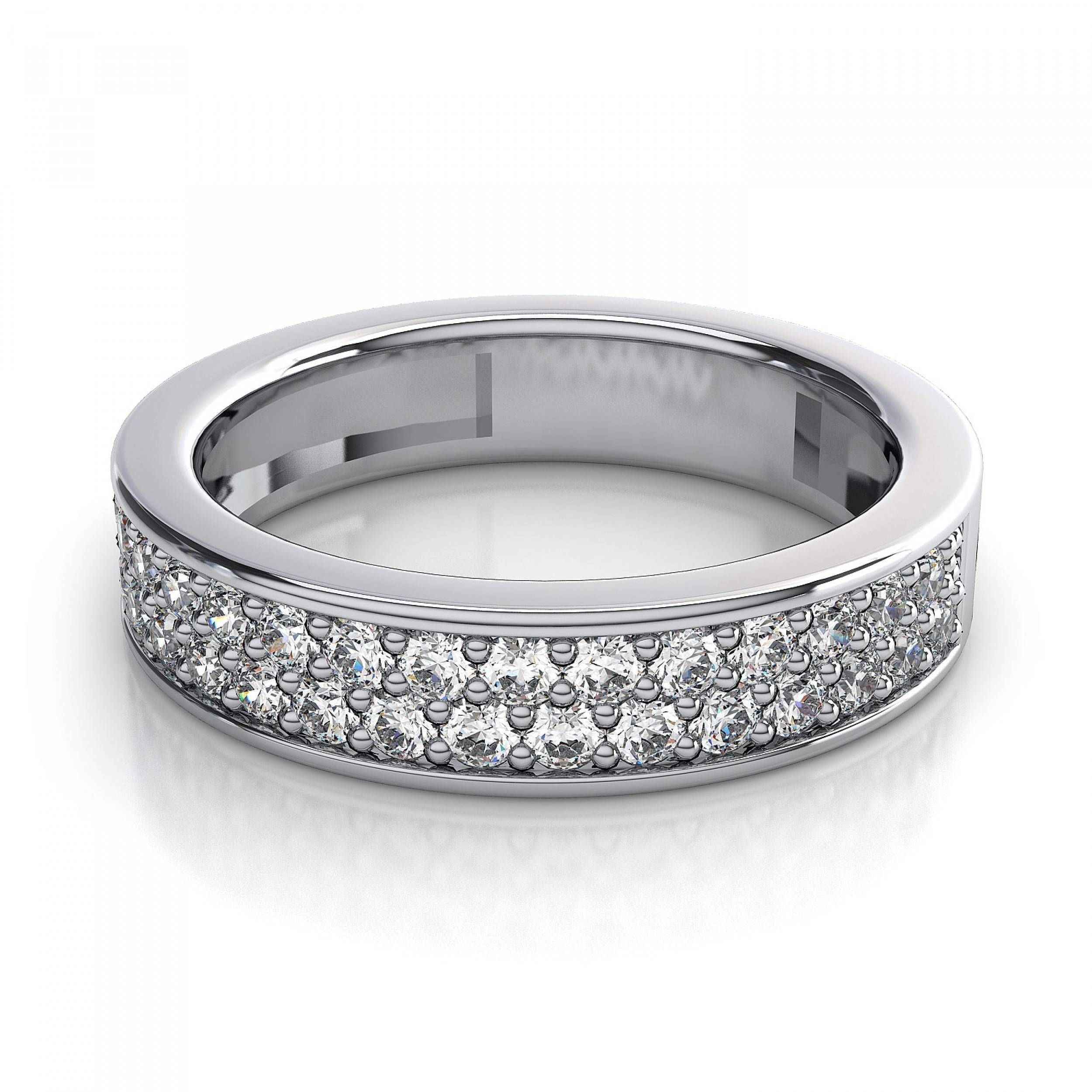 65 Carat Women's Rings Pave Diamond Wedding Ring In 14k White Gold Pertaining To 14k White Gold Wedding Rings (View 10 of 15)