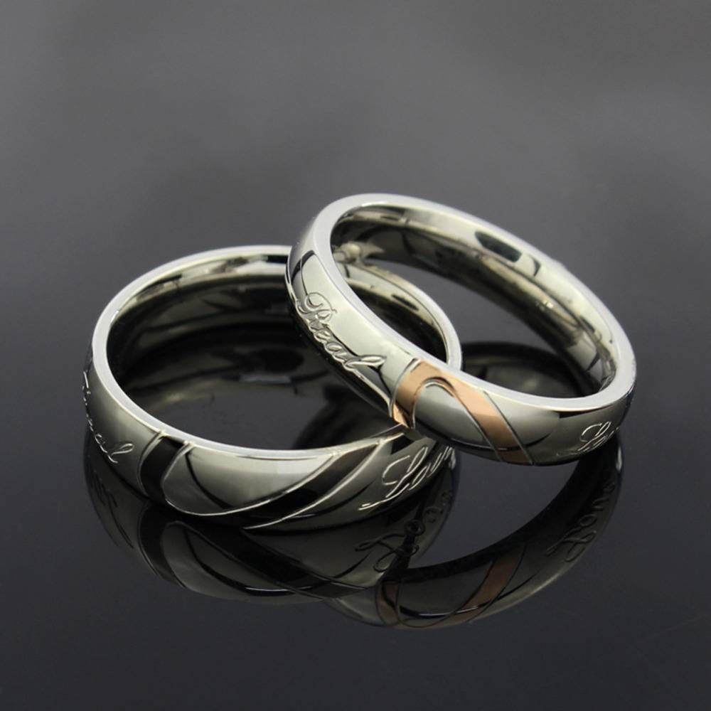 Aliexpress : Buy 1 Piece Romantic Stainless Steel Couple Pertaining To Engagement Puzzle Rings (View 5 of 15)