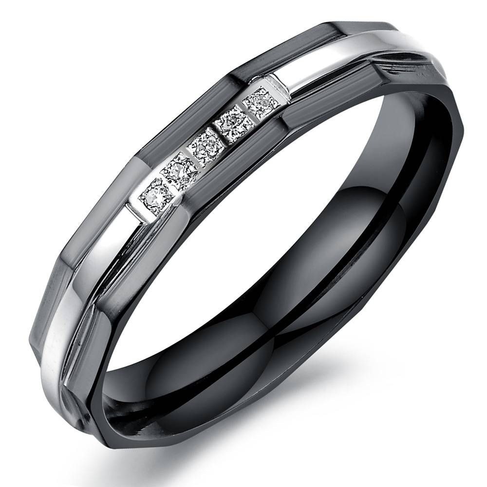 Aliexpress : Buy Lokaer Personalized Black Weddding Engagement With Unisex Engagement Rings (View 1 of 15)
