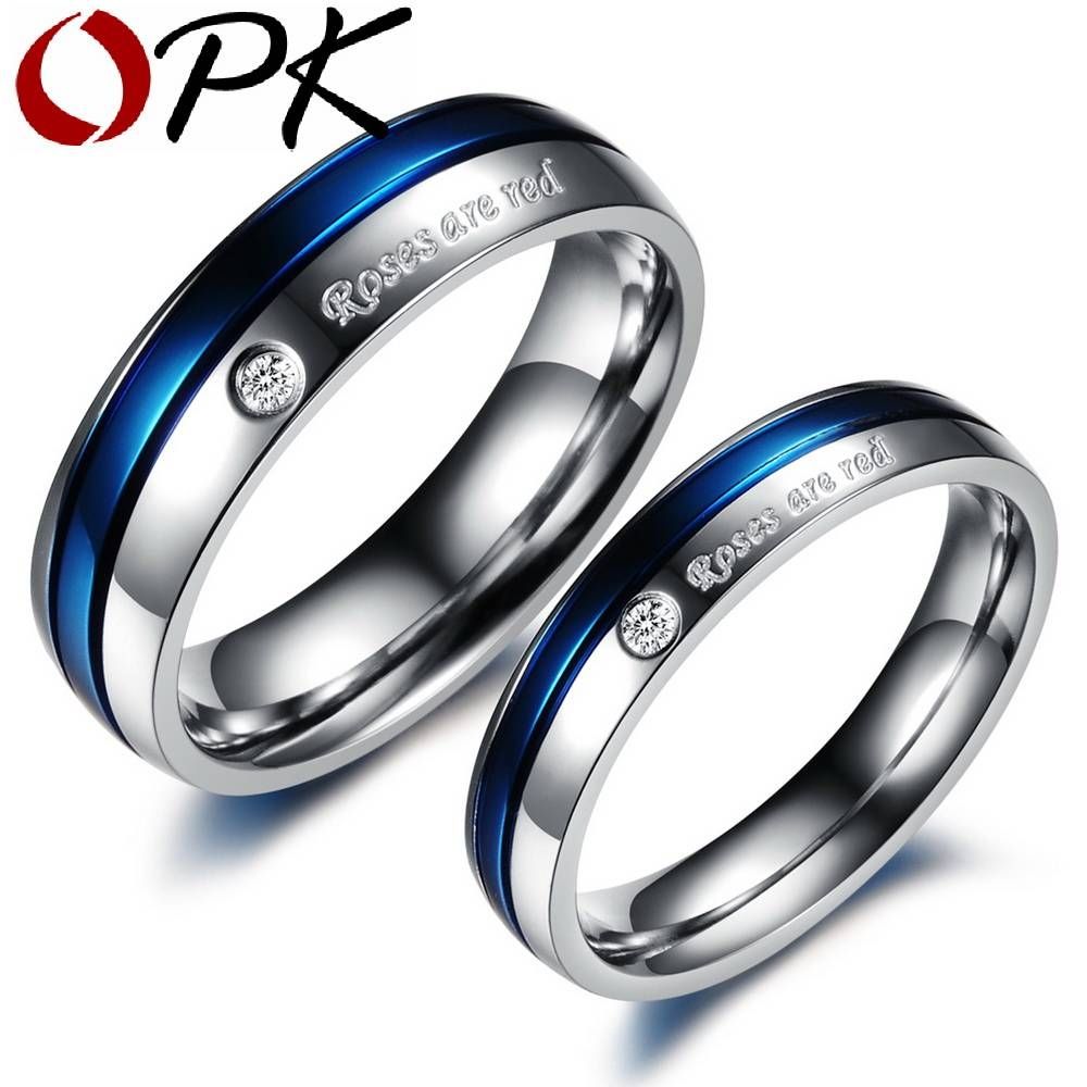 Aliexpress : Buy Opk Fashion Korean Fashion Stainless Steel Regarding Couple Rings For Engagement (View 15 of 15)