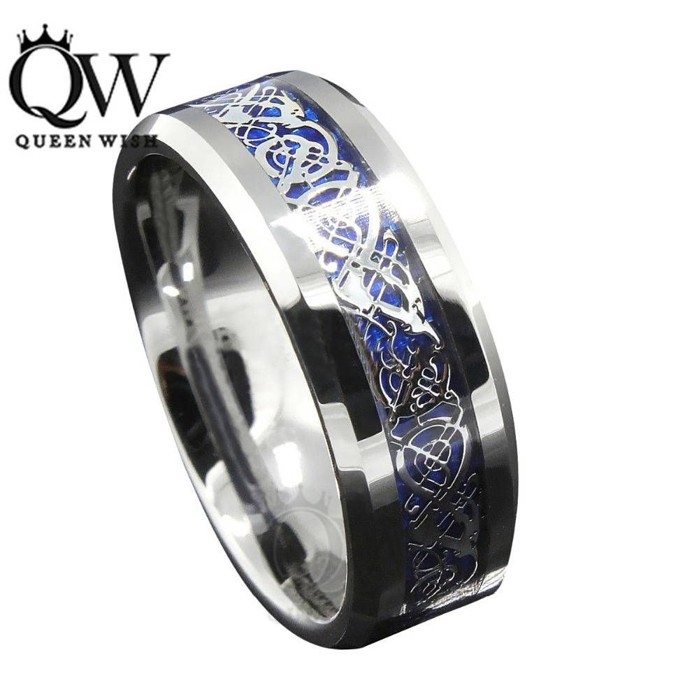 Aliexpress : Buy Queenwish 6/8mm Celtic Dragon Tungsten Within Celtic Wedding Bands For Him (View 8 of 15)