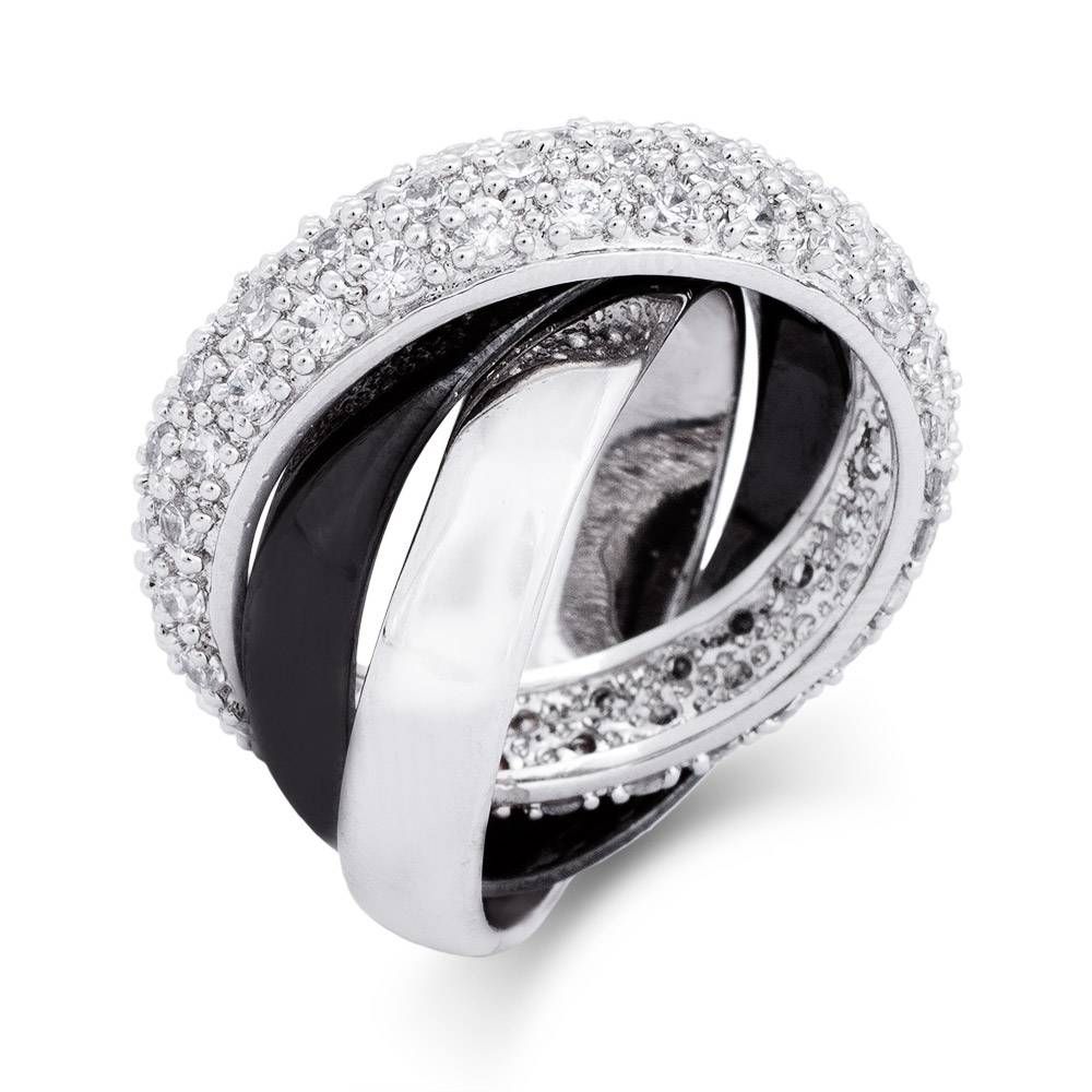 And Silver Triple Roll Cz Russian Wedding Ring | Eve's Addiction® With Regard To Diamond Russian Wedding Rings (View 13 of 15)