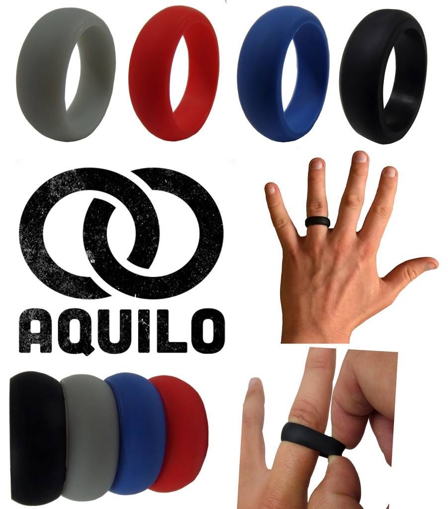 Aquilo Silicone Wedding Ring Band Rubber Ring Crossfit, Best In Rubber Bands Wedding Bands (View 1 of 15)