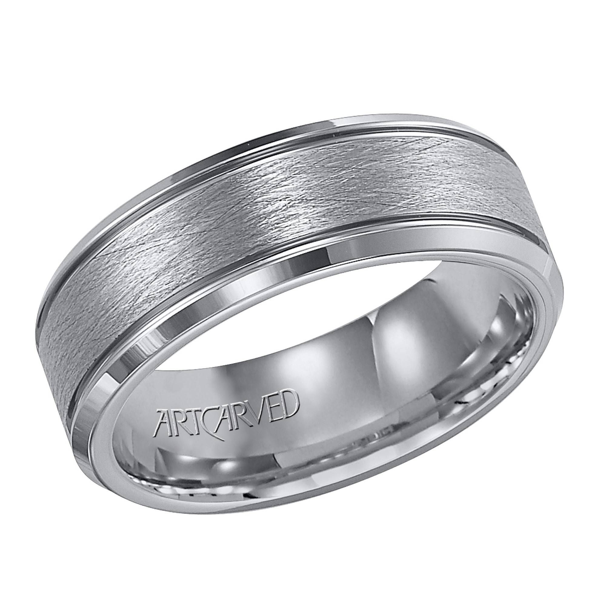 Artcarved Mens Spun Wedding Band In Tungsten ( (View 2 of 15)