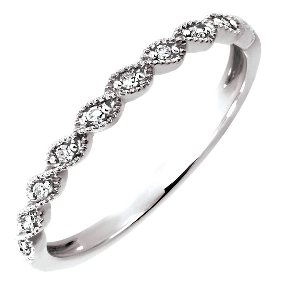 Band With Diamonds In 10ct White Gold Throughout Twisted Diamond Wedding Bands (View 5 of 15)
