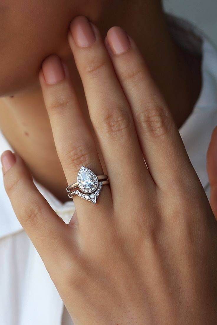 Best 25+ Pear Shaped Diamond Ring Ideas On Pinterest | Pear Shaped For Pear Shaped Engagement Rings And Wedding Band (View 4 of 15)
