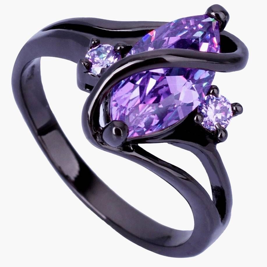 Black And Purple Wedding Rings Fresh Purple And Black Wedding For Purple Wedding Bands (View 14 of 20)