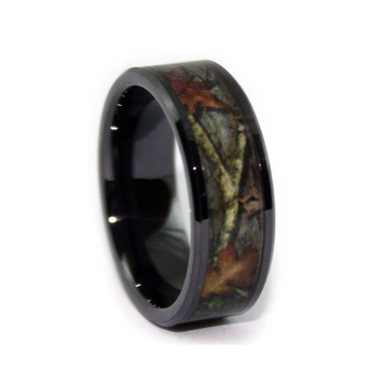 Black Camo Wedding Ringsone Camo 8mm Black Rings For Wedding Bands For Electrician (View 3 of 15)