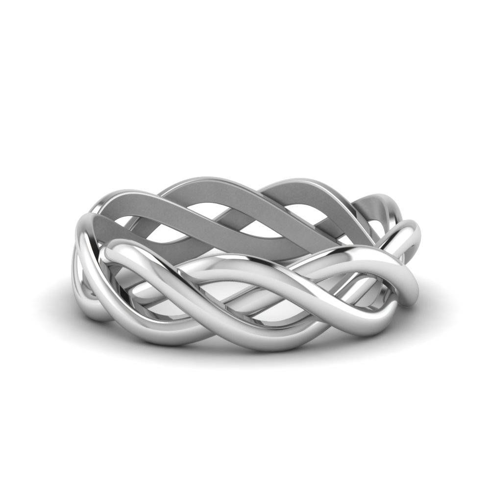 Braided Gold Wedding Ring In 14k White Gold | Fascinating Diamonds For Men&#039;s Braided Wedding Bands (View 5 of 15)