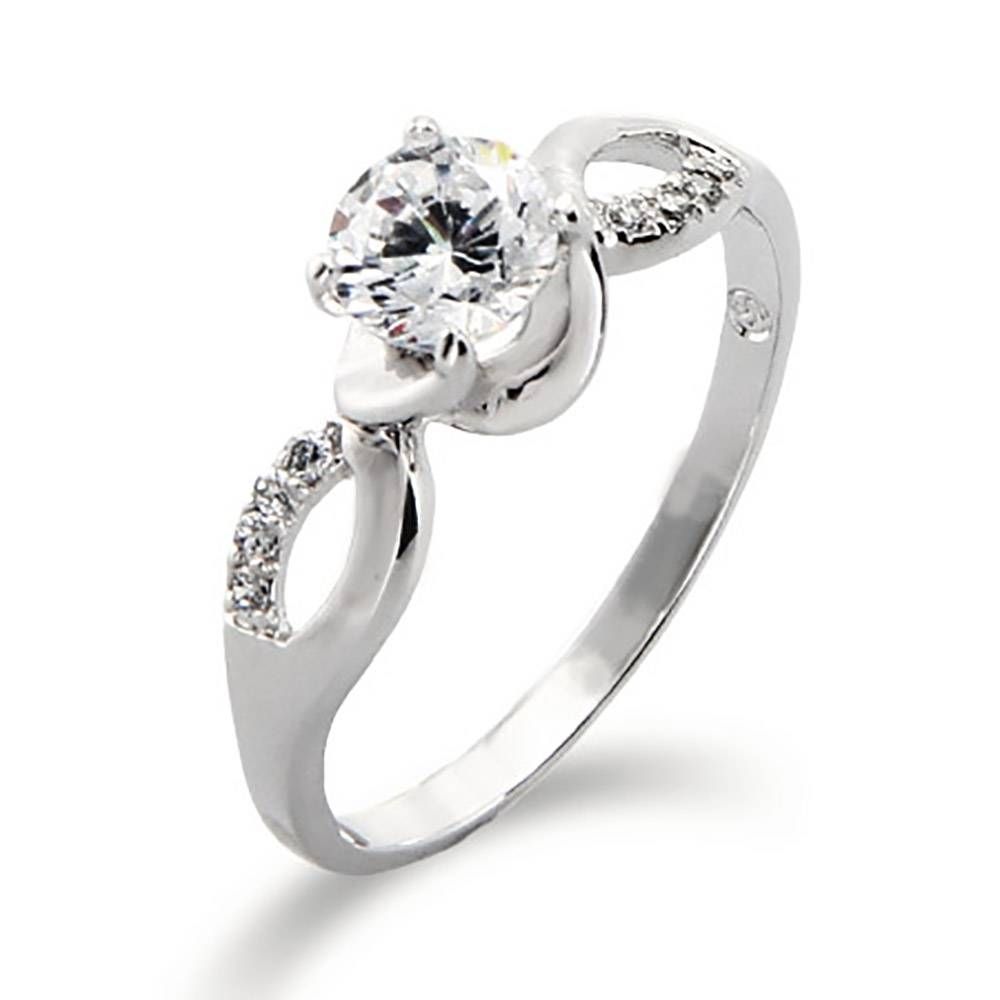Brilliant Cut Cz Infinity Promise Ring With Regard To Engagement Rings With Infinity Symbol (View 6 of 15)