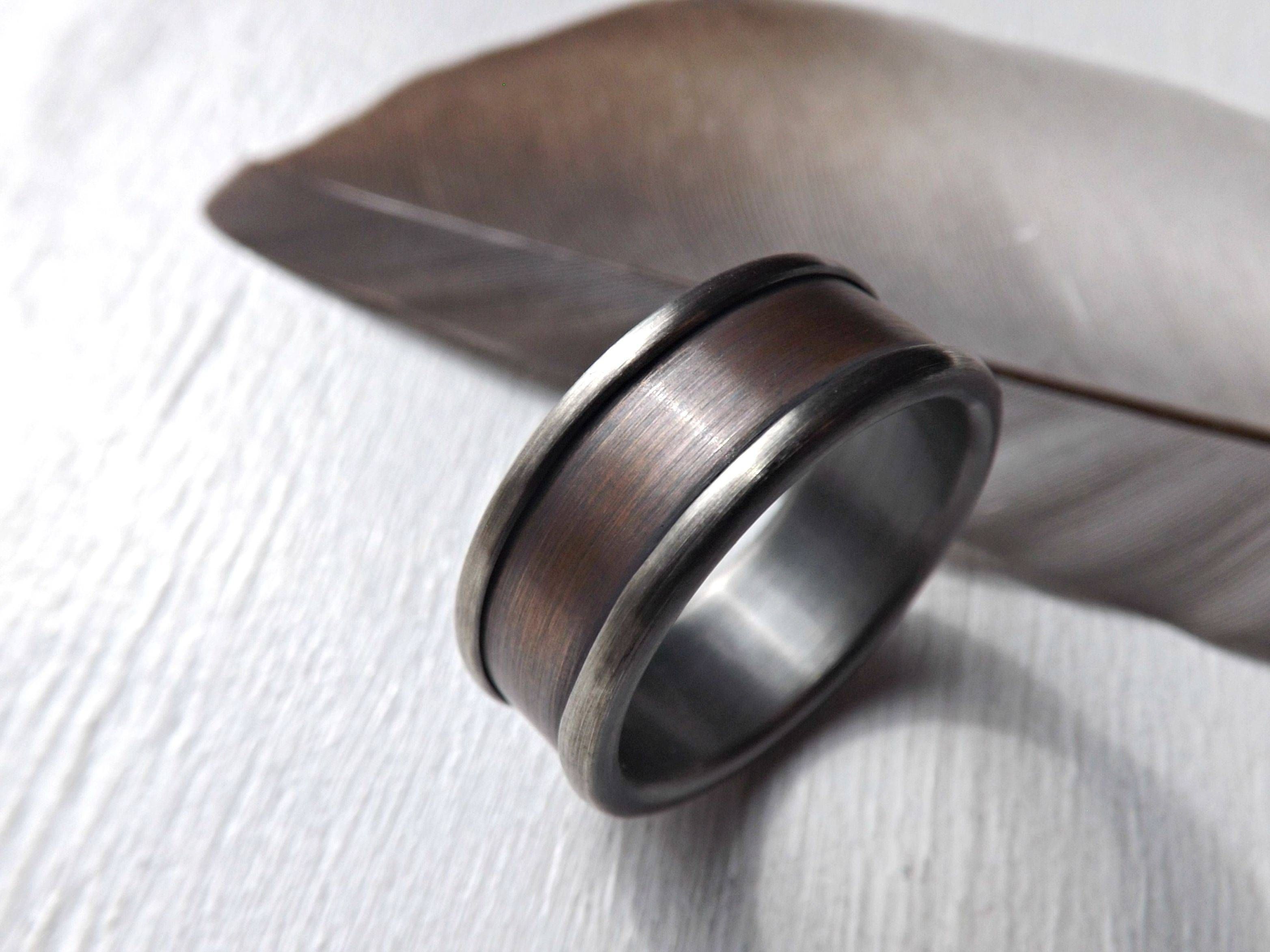 Buy A Hand Made Silver Bronze Ring For Men, Unique Mens Wedding Throughout Unique Men Wedding Bands (View 12 of 15)