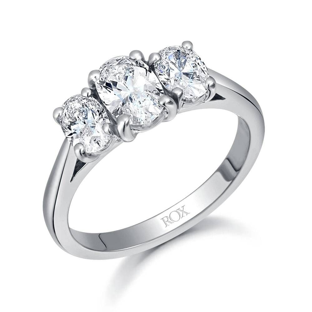 Classic Oval Diamond Trilogy Ring  (View 1 of 15)