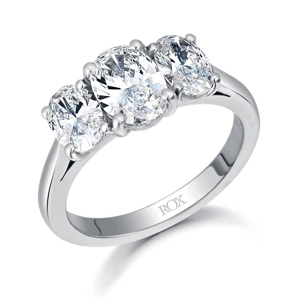 Classic Oval Diamond Trilogy Ring  (View 8 of 15)