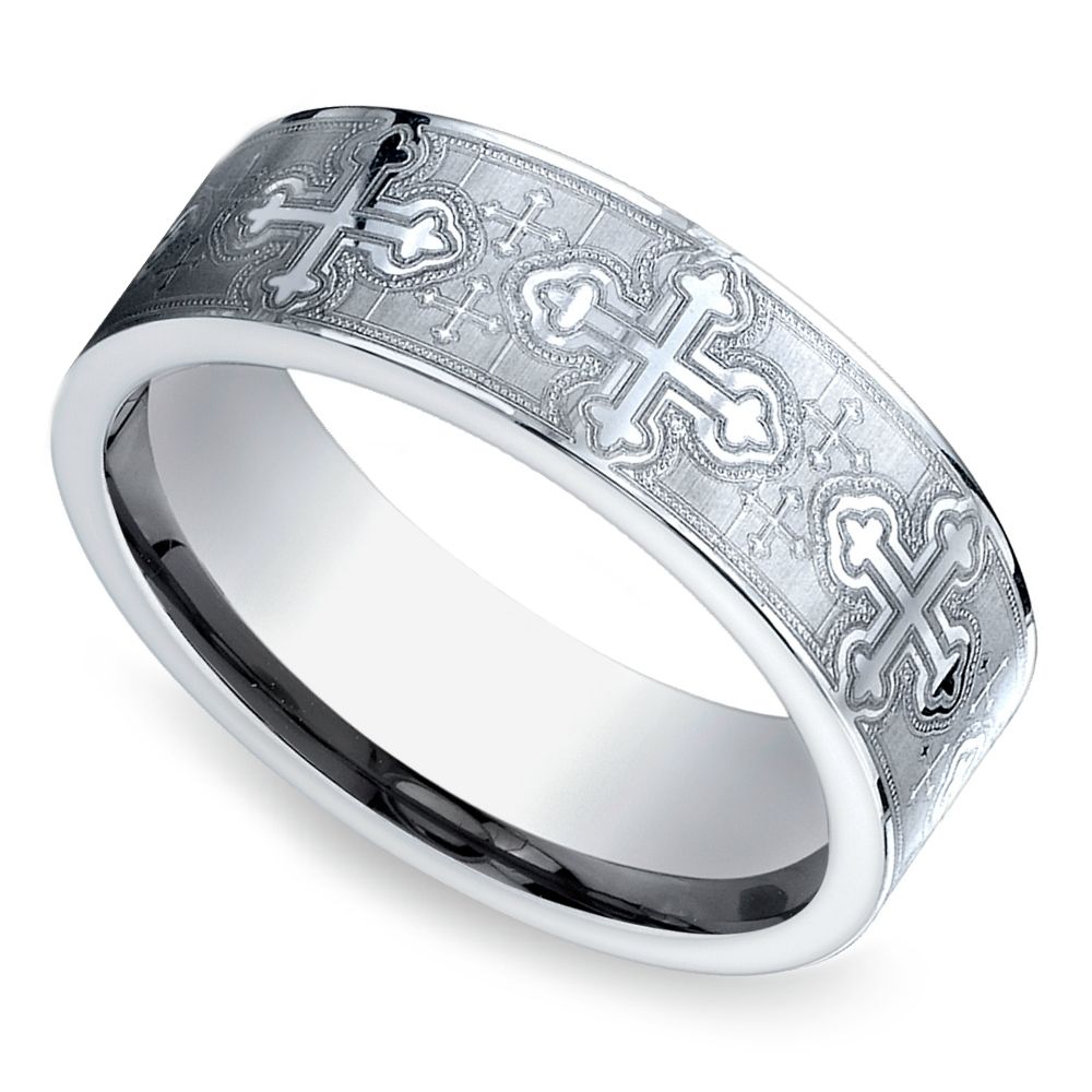 Cross Men's Wedding Ring In Cobalt ( (View 12 of 15)