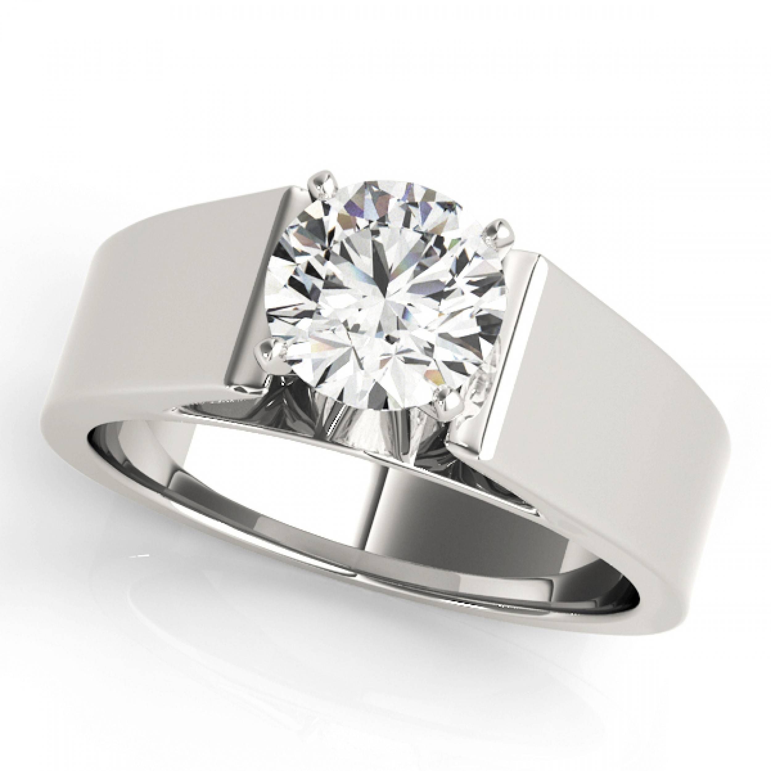 Ct Open Twist Prong Set Diamond Solitaire Engagement Ring In 14k Throughout Flat Engagement Ring Settings (View 6 of 15)