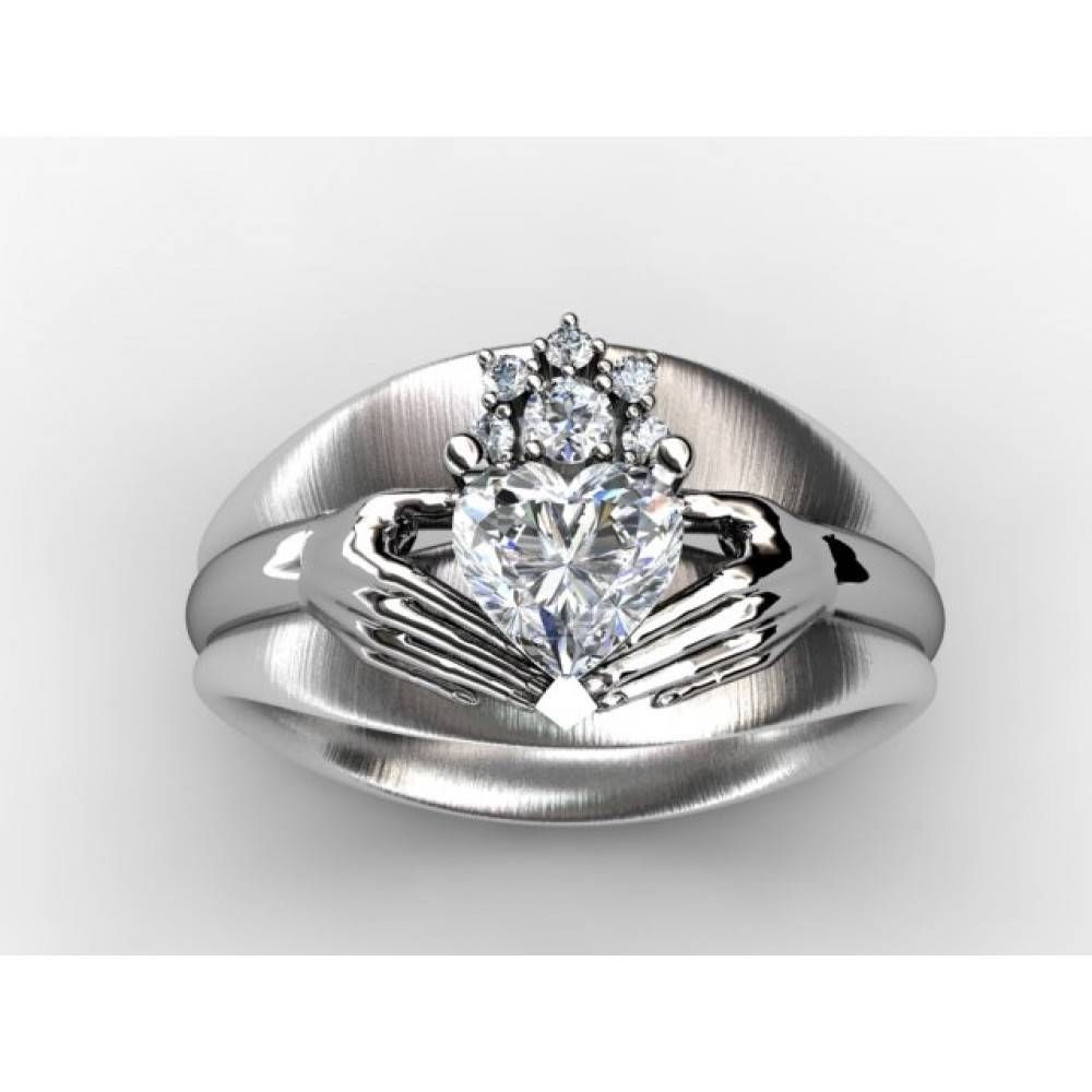 Custom Diamond Engagement Ring Fine Jewelry Setting (without Center) For Claddagh Rings Engagement Diamond (View 2 of 15)