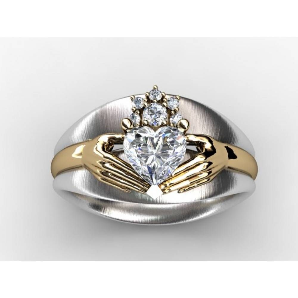 Custom Diamond Engagement Ring Fine Jewelry Setting (without Center) With Regard To Claddagh Rings Engagement Sets (View 7 of 15)