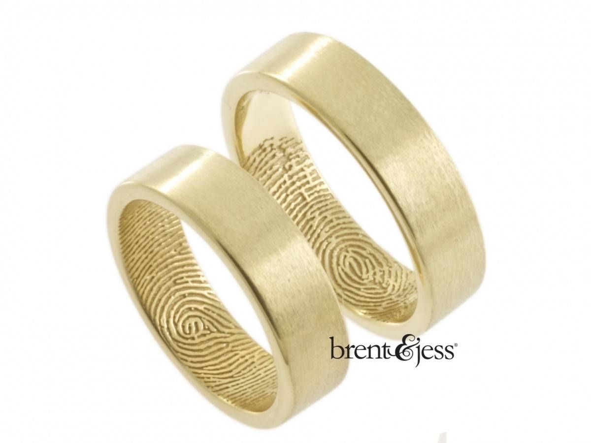 Custom Handmade Fingerprint Jewelrybrent&jess With Regard To Wedding Rings With Fingerprint (View 2 of 15)