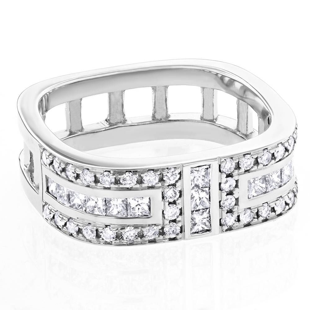 Diamond Wedding Bands: Square Mens Ring  (View 4 of 15)