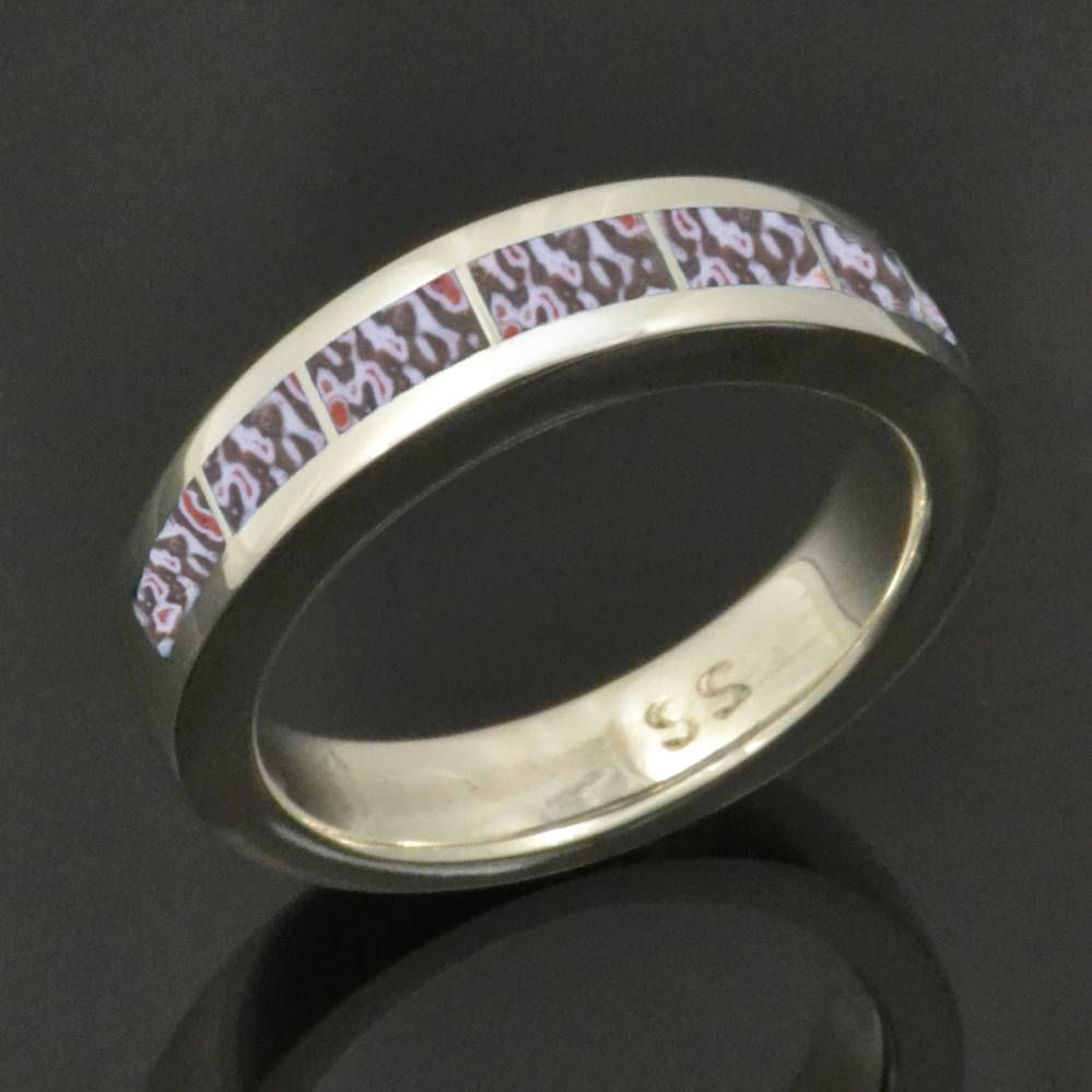 Dinosaur Bone Wedding Or Engagement Ring With Princess White Sapphire Pertaining To Dinosaur Bone Engagement Rings (View 6 of 15)