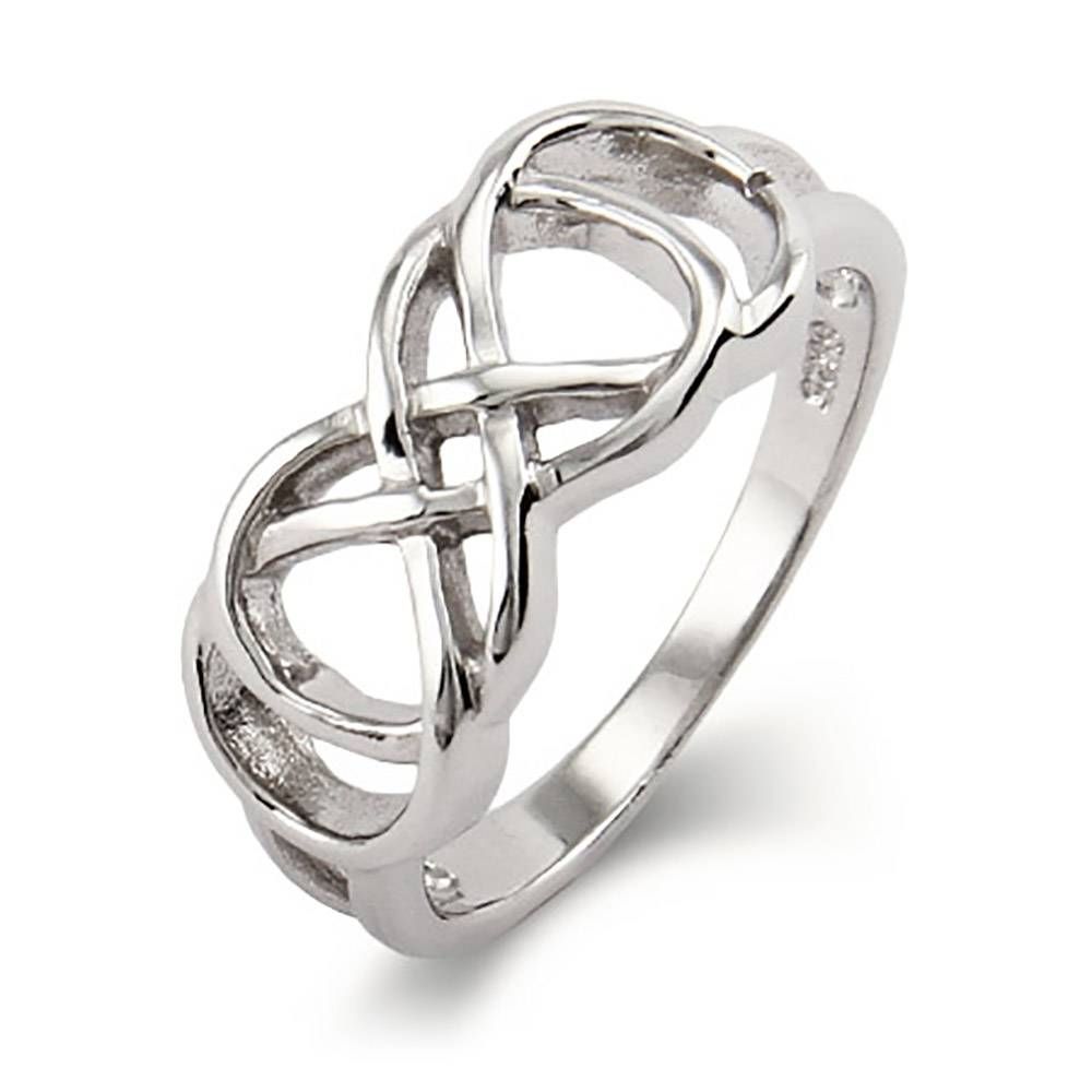 Double Infinity Ring In Sterling Silver Inside Engagement Rings With Infinity Symbol (View 11 of 15)