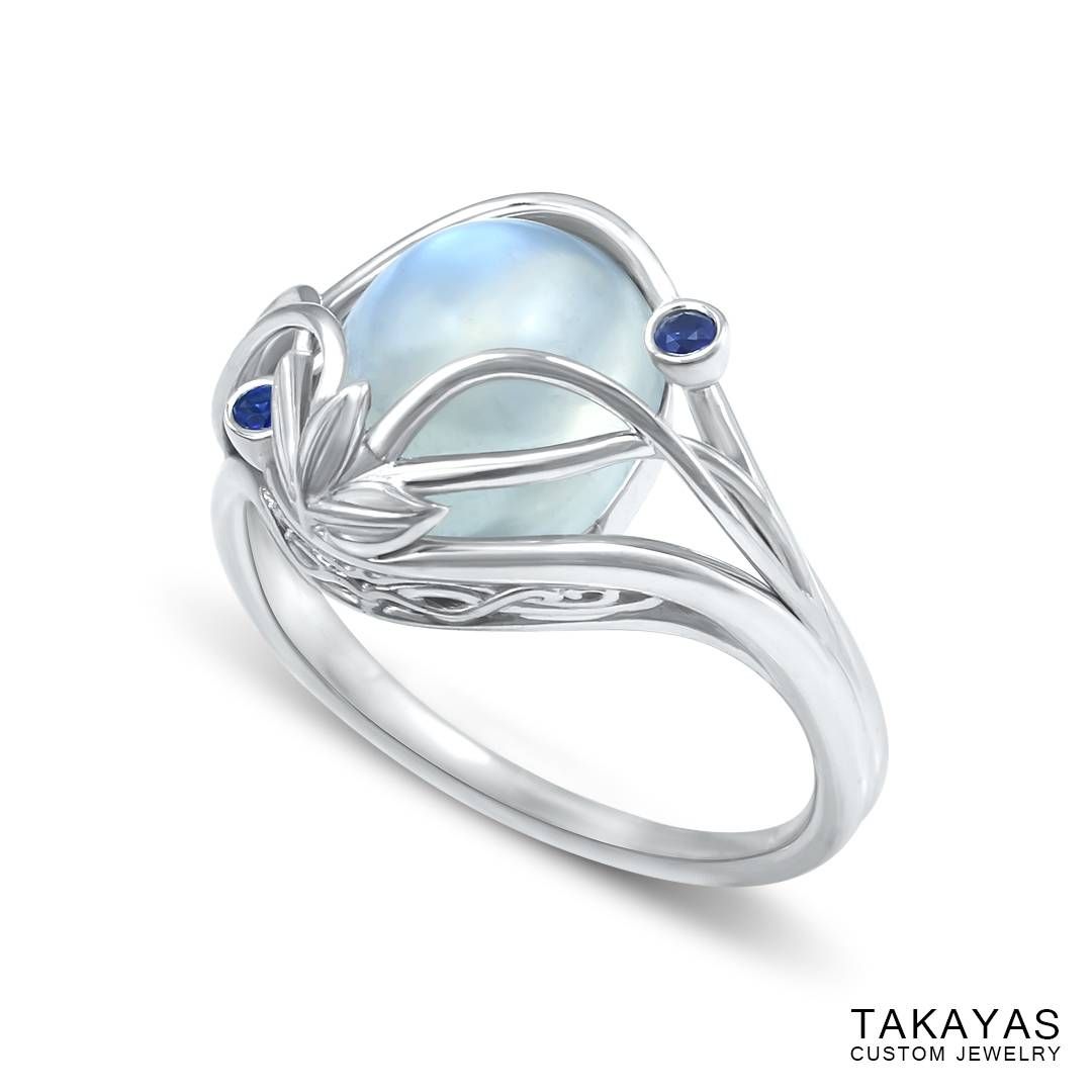 Elvish Moonstone Engagement Ring — Takayas Custom Jewelry With Elvish Engagement Rings (View 4 of 15)