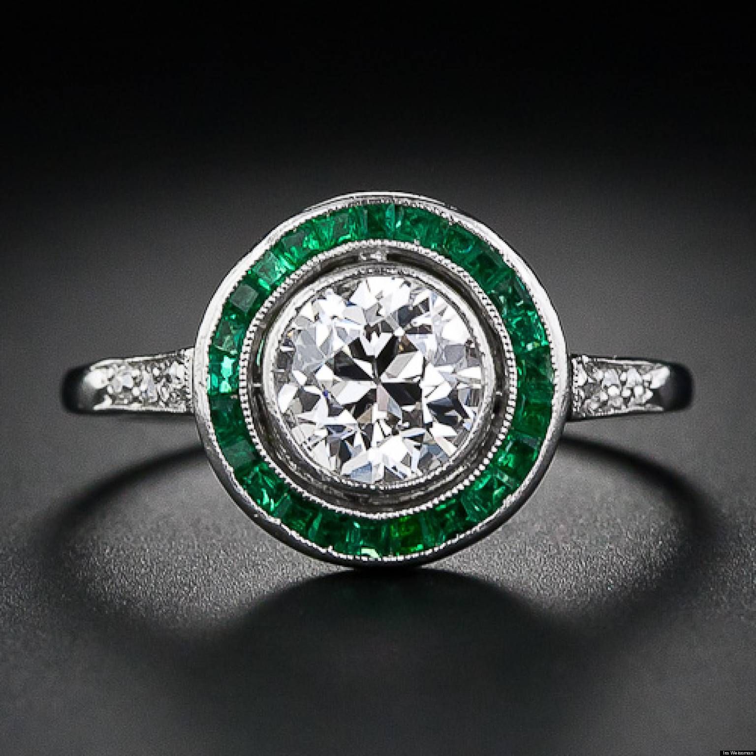 Emeralds: The Hottest Engagement Ring Trend For 2013 | Huffpost Intended For Emerald Wedding Rings (View 12 of 15)