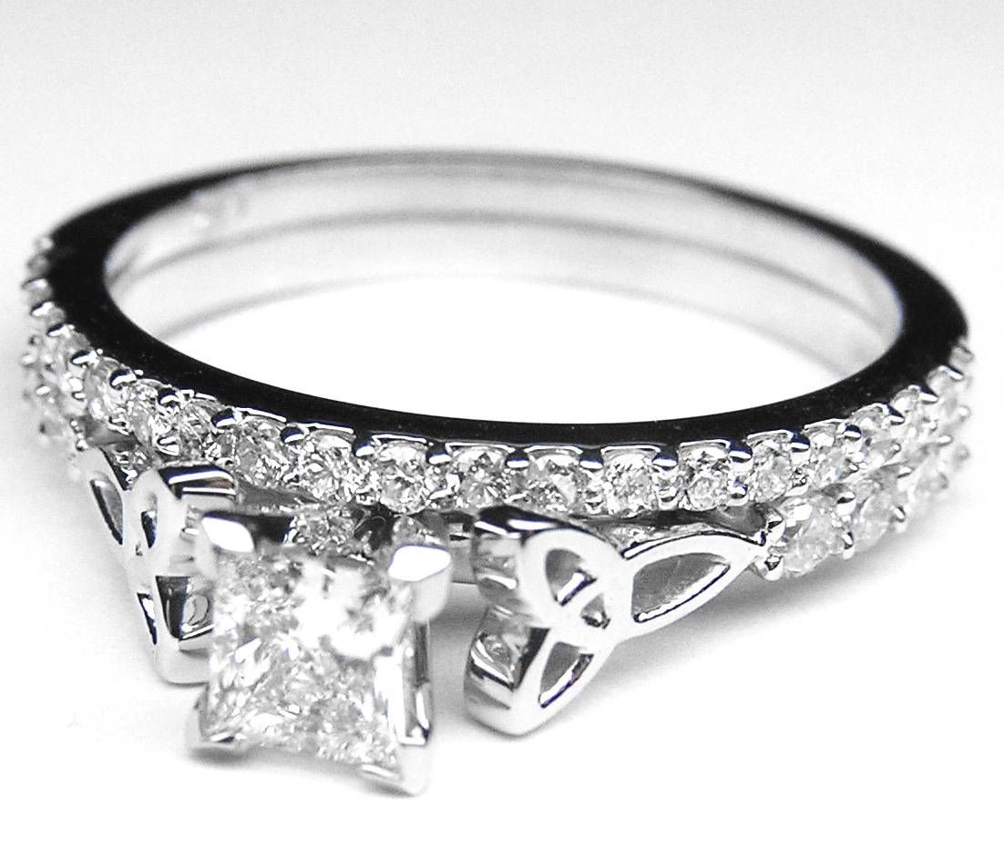 Engagement Ring  Princess Diamond Cut Celtic Knot Engagement Ring For Celtic Love Knot Engagement Rings (View 13 of 15)