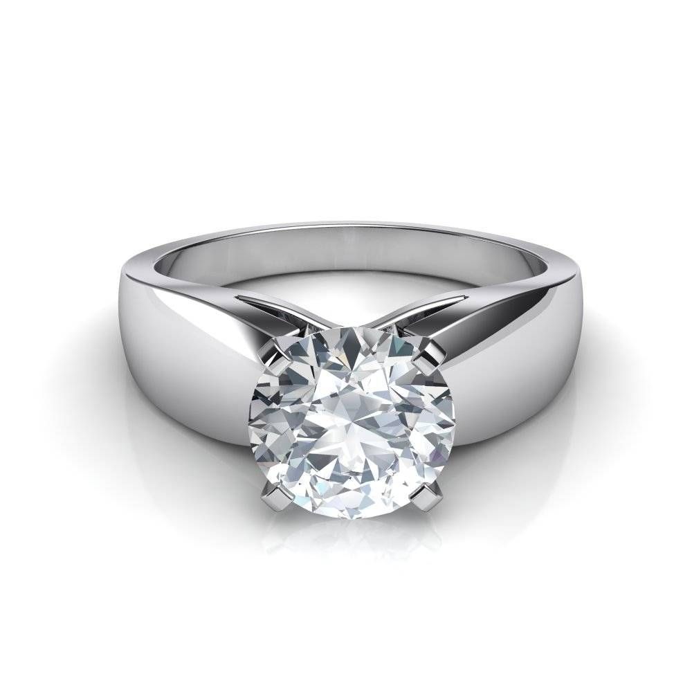 Engagement Rings : Wide Band Cathedral Solitaire Engagement Ring With Engagement Rings Bands (View 3 of 15)