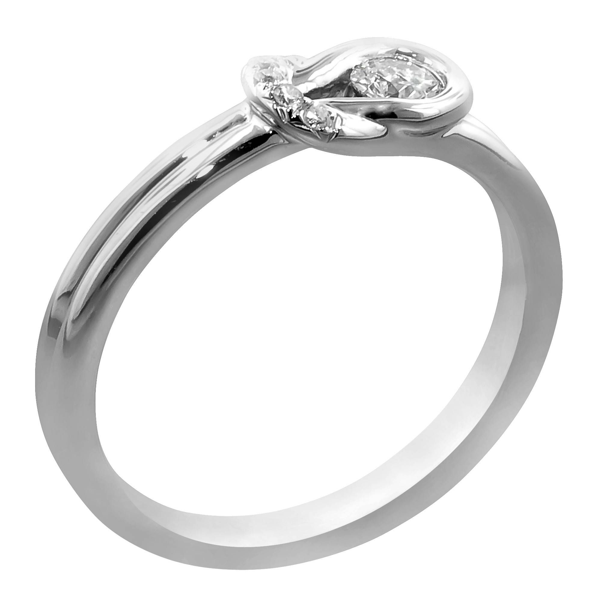 Everlon Diamond Knot Ring In 10kt White Gold (1/5ct Tw) Throughout Knot Engagement Rings (View 13 of 15)