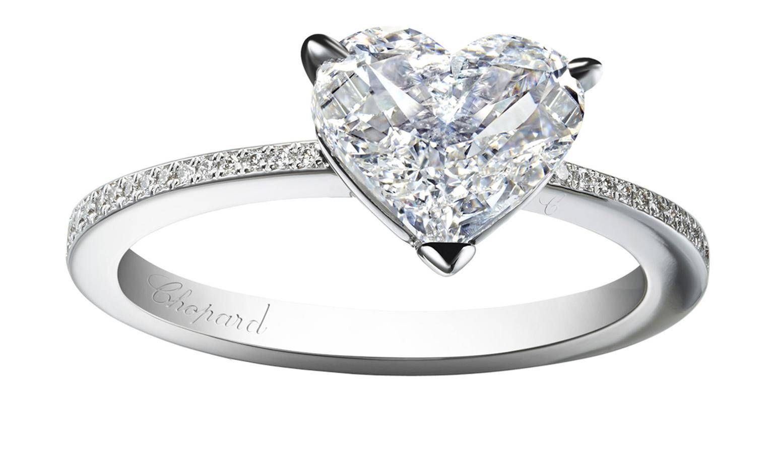 Forever Pavé Heart Cut Diamond Engagement Ring | Chopard | The Within Heart Engagement Rings (View 9 of 15)