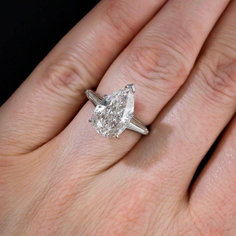 Free Diamond Rings: 3 Ct Pear Shaped Diamond Ring 3 Carat Pear For 2 Carat Pear Shaped Engagement Rings (View 11 of 15)