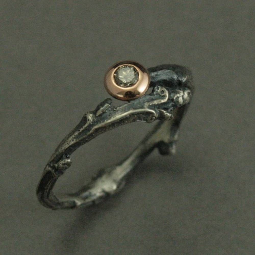 Heart Of The Forest Engagement Ring Sterling Silver Rose Intended For Elvish Engagement Rings (View 5 of 15)