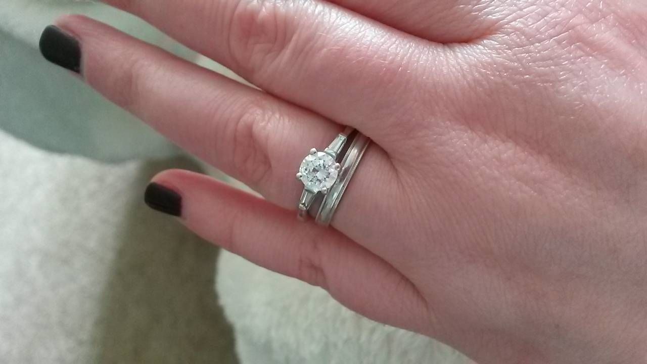 How Thin/thick Is Your Engagement Ring Band? – Weddingbee For  (View 12 of 15)