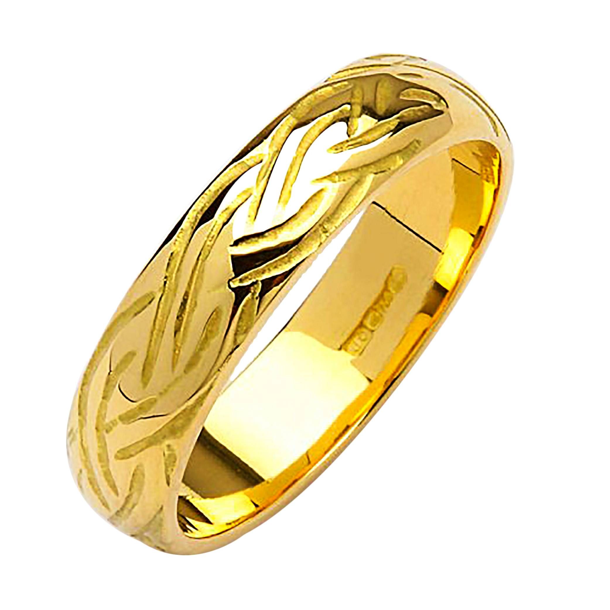 Irish Gold Wedding Ring – Livia – 18k Gold Regarding 18k Gold Wedding Rings (View 12 of 15)