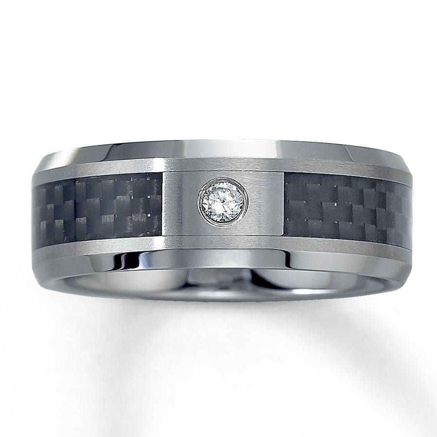 Jared – 8mm Wedding Band 1/20 Carat Diamonds Tungsten Carbide In Jared Jewelers Men&#039;s Wedding Bands (View 8 of 15)