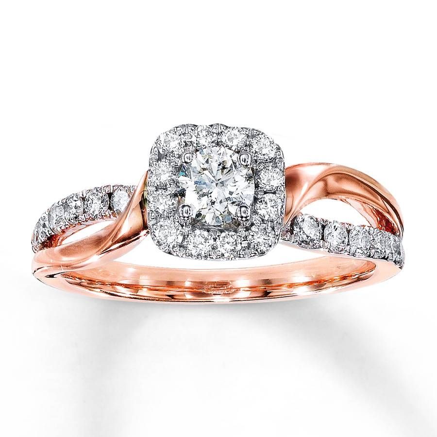 Jared – Diamond Engagement Ring 3/4 Ct Tw Round Cut 14k Two Tone Gold Regarding Jared Vintage Engagement Rings (View 10 of 15)