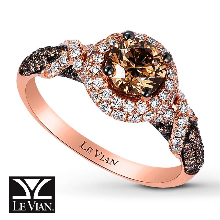 Jared – Levian Chocolate Diamonds 1 5/8 Ct Tw Ring 14k Strawberry Gold Throughout Strawberry Gold Wedding Rings (View 9 of 15)