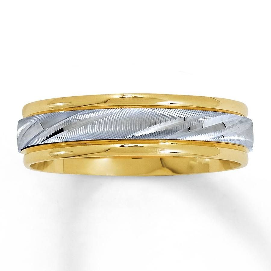Jared – Men's Wedding Band 14k Two Tone Gold  (View 13 of 15)