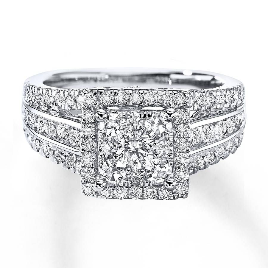 Kay – Diamond Engagement Ring 1 1/2 Cts Tw Round Cut 14k White Gold Throughout Wedding Bands At Kay Jewelers (View 1 of 15)