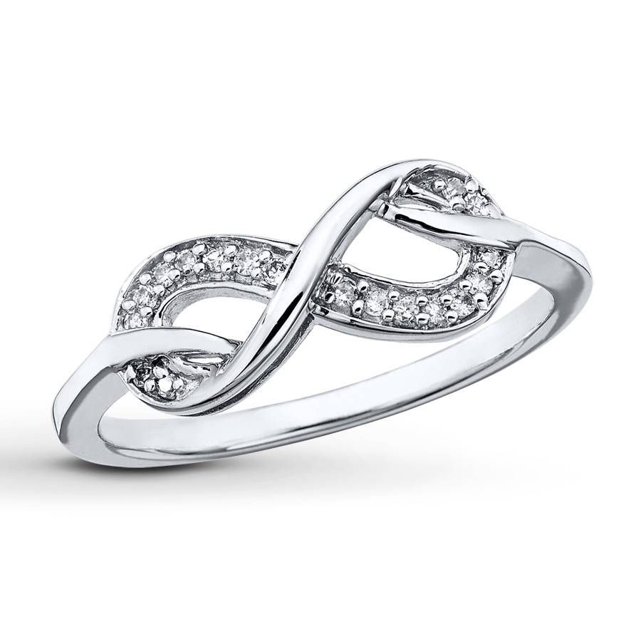 Kay – Infinity Symbol Ring 1/15 Ct Tw Diamonds Sterling Silver Regarding Engagement Rings With Infinity Symbol (View 2 of 15)